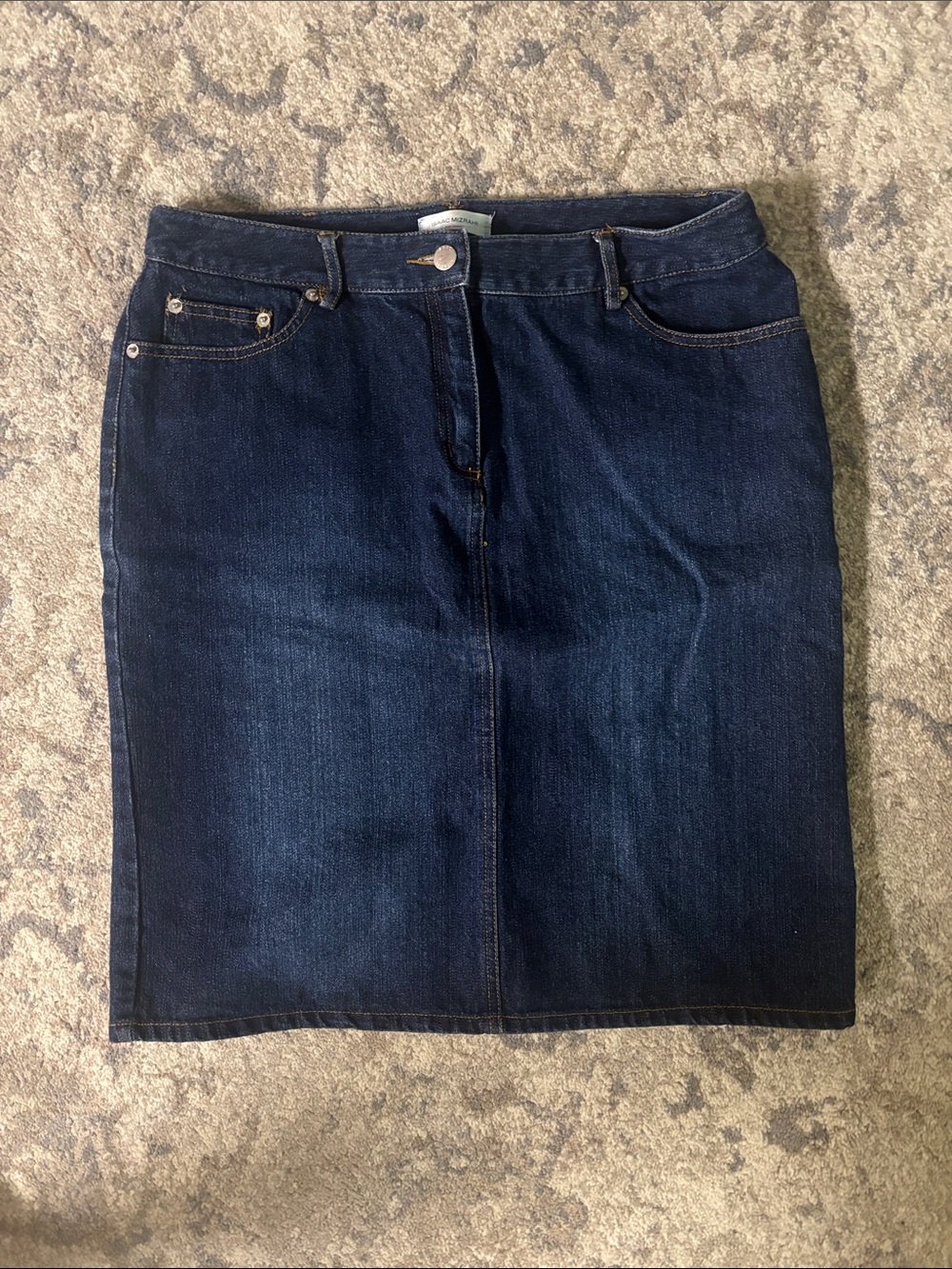 Isaac Mizrahi Dark Blue Denim Pencil Skirt